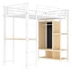 preview thumbnail 17 of 16, Contemporary Design Metal Loft Bed with Built-in Wardrobe, Desk and Shelves, Twin Size