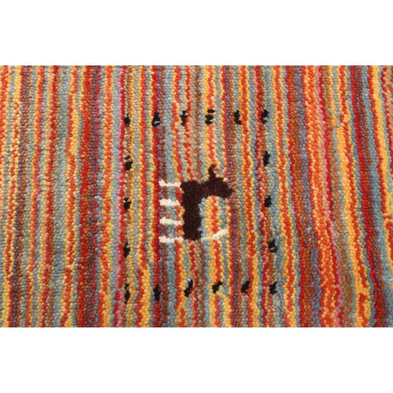 ECARPETGALLERY Hand Loomed Kashkuli Gabbeh Red Wool Rug - 3'0 x 4'9