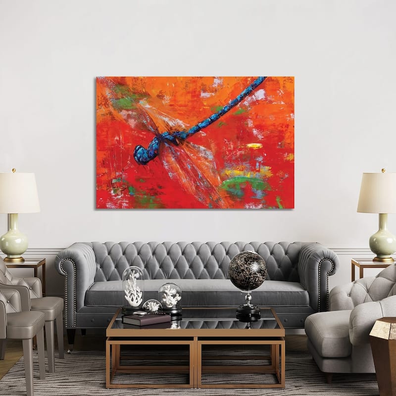 iCanvas "Blue Dragonfly" by Olena Bogatska Canvas Print
