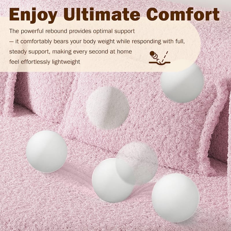 Convertible Floor Sofa with Teddy Fabric, Twin Mattress & No Assembly