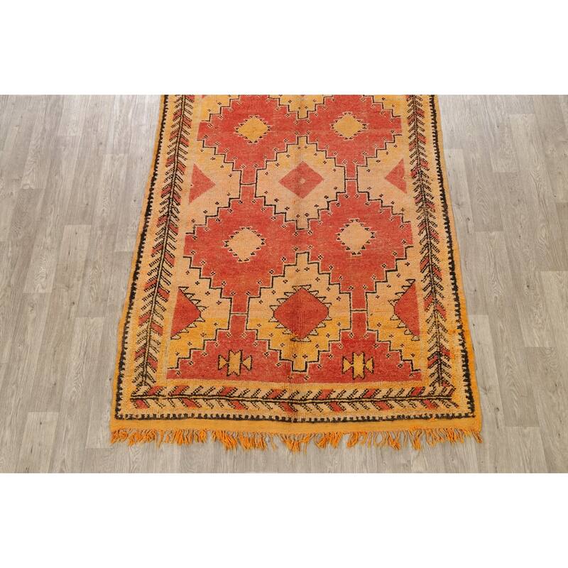 Stunning Tribal Moroccan Oriental Area Rug Wool Hand-knotted - 5'5" x 11'5"