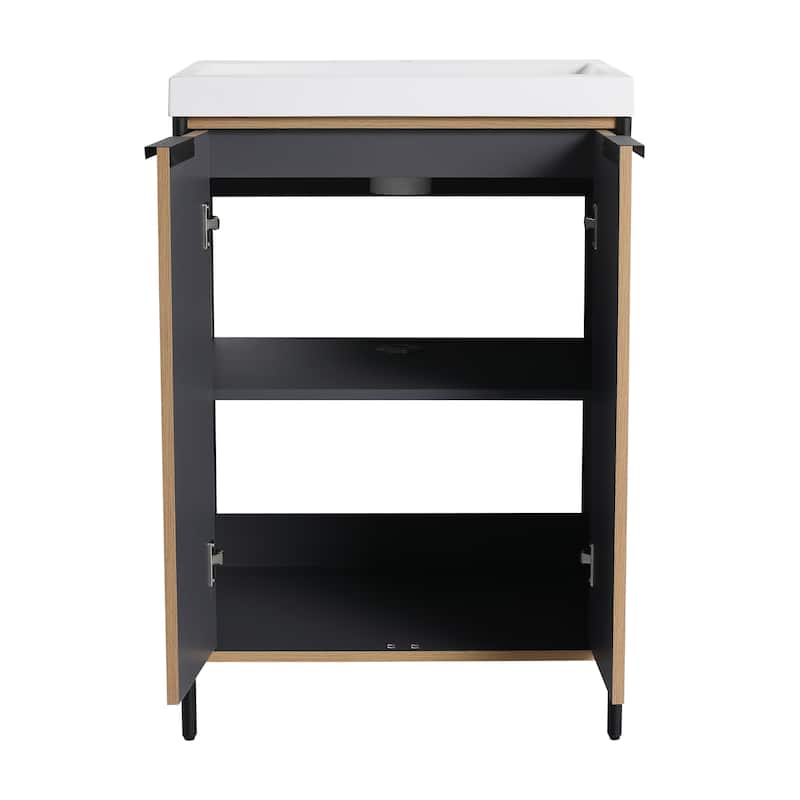 Bathroom Vanity With Sink In 24/30/36 Inch, Freestanding Bathroom Vanity With Soft Close Door and Adjustable Shelf