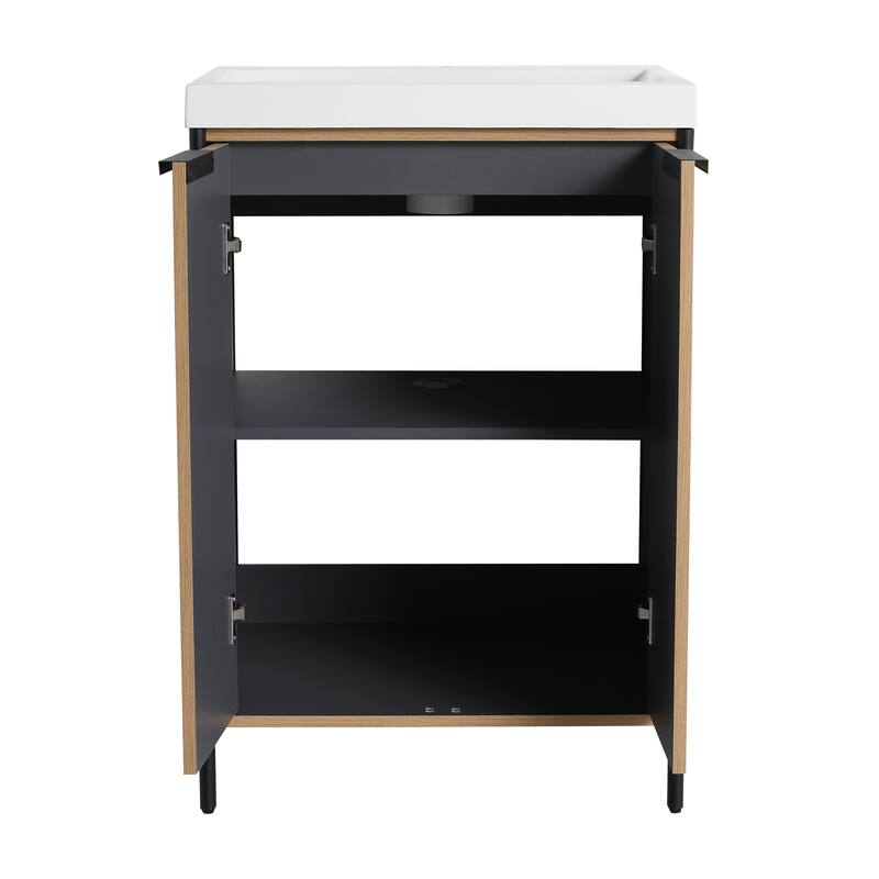 Beingnext 24"/30"/36"/48"/60" Bathroom Vanity with Sink, Freestanding Bathroom Vanity with Soft Close Door and Shelf