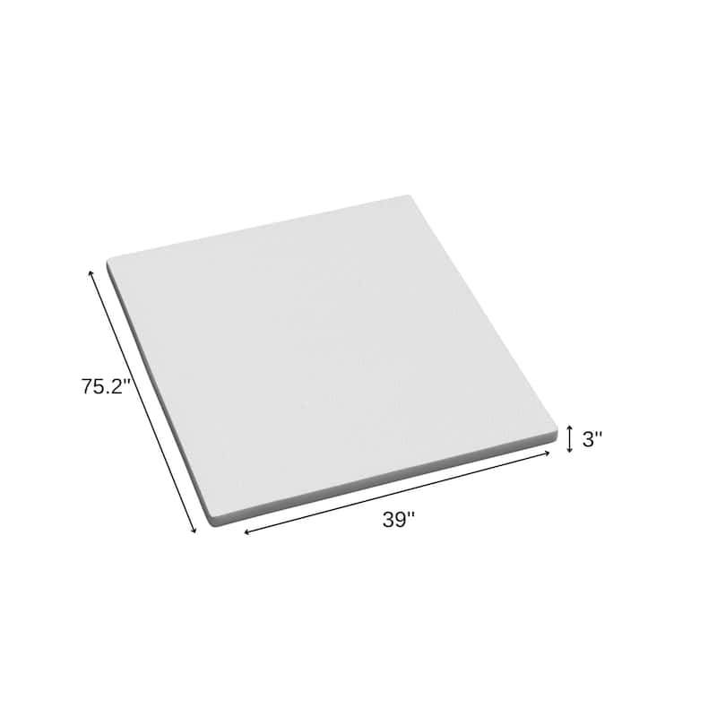 3" White Gel Memory Foam Twin Mattress Topper