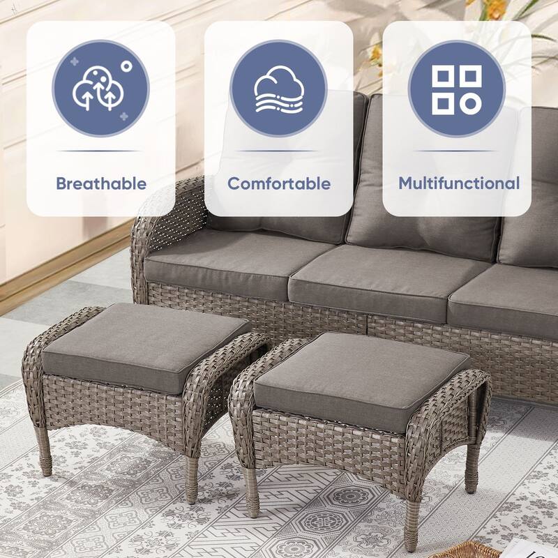 Gymojoy Premium Wicker Patio Furniture Set - Ultimate Comfort & Weather-Resistant Design