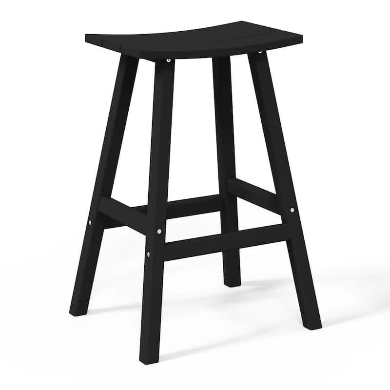 Laguna Hdpe All Weather Outdoor Patio 29" Saddle Seat Bar Stool (Set Of 2)