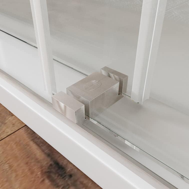 DeerValley 56" - 60" W x 76" H Double Sliding Frameless Shower Enclosure, Stainless Steel Accessories