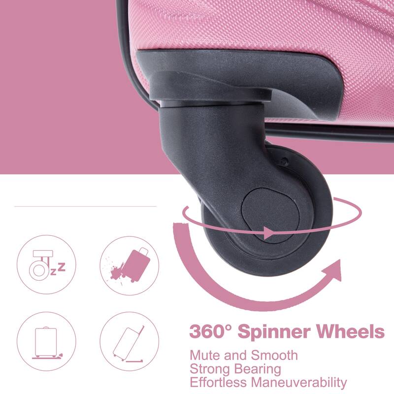 ABS 4-Piece Luggage Set with TSA Lock, Rotating Spinner Wheels, 16", 20", 24", 28" Suitcases for Travel