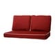 preview thumbnail 57 of 163, Haven Way Universal Outdoor Deep Seat Loveseat Cushion Set 46x26 - Red w/ Linen Piping