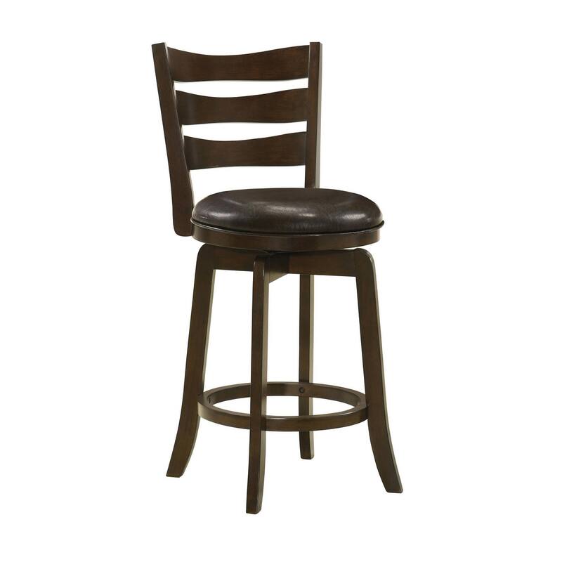 Fenster Ladder Back Swivel Stool with Upholstered Seat