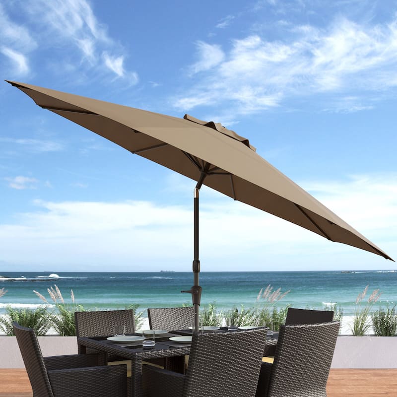10ft Wind Resistant Tilting Patio Umbrella - Brown