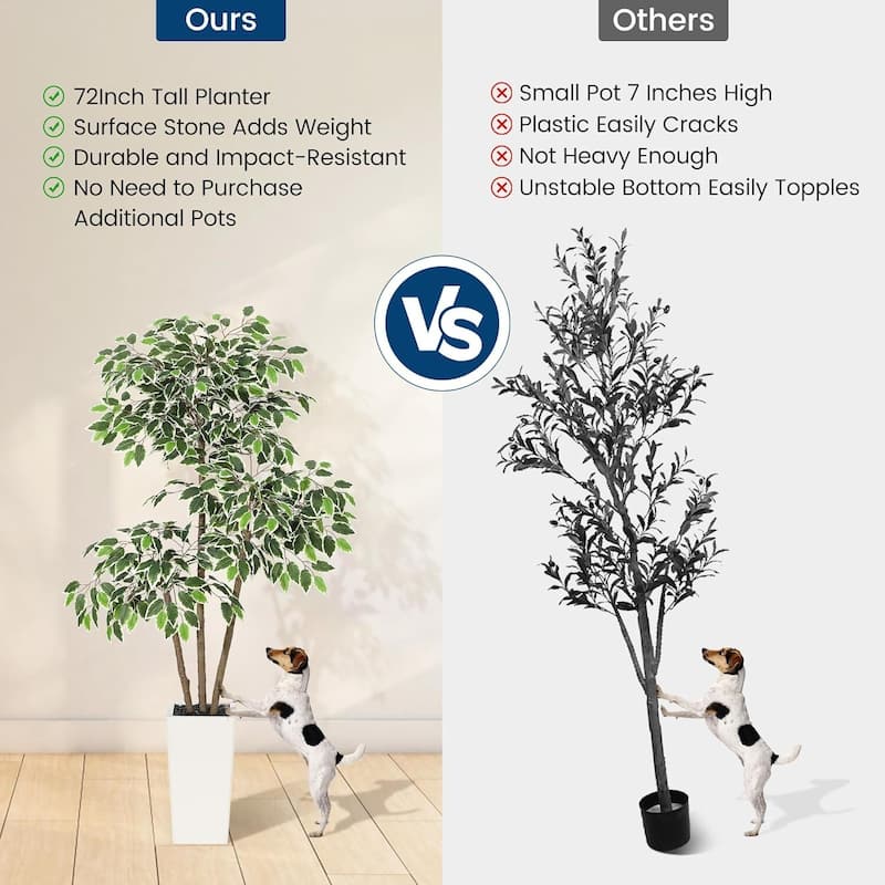 Artificial Faux Floor Plant, Ficus Tree for Home Decor