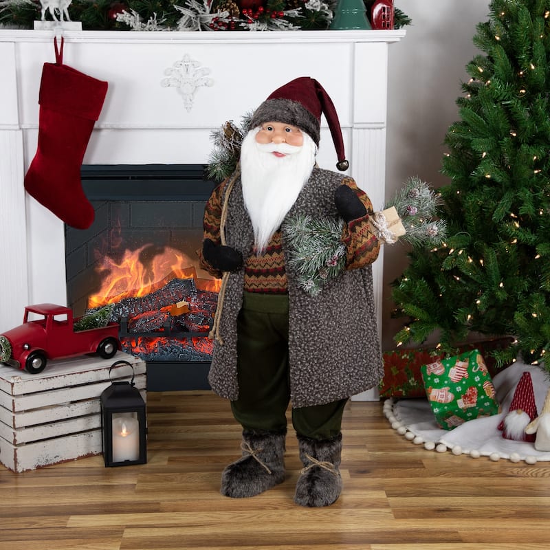 36" Country Rustic Santa Claus Standing Christmas Figure