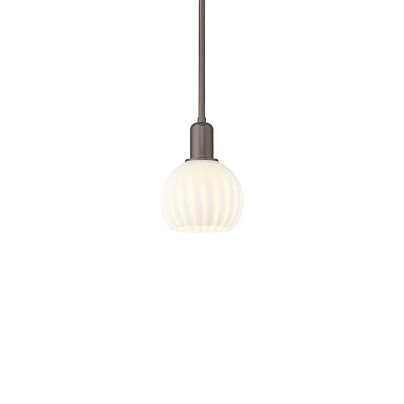 Innovations Lighting 716-1S-9-6 White Venetian Pendant White Venetian - Oil Rubbed Bronze / White Venetian