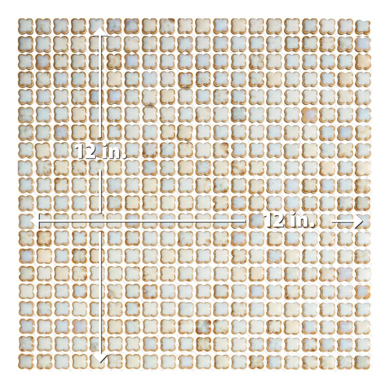 Merola Tile Fioretti Glossy Beige 12" x 12" Porcelain Floor and Wall Tile