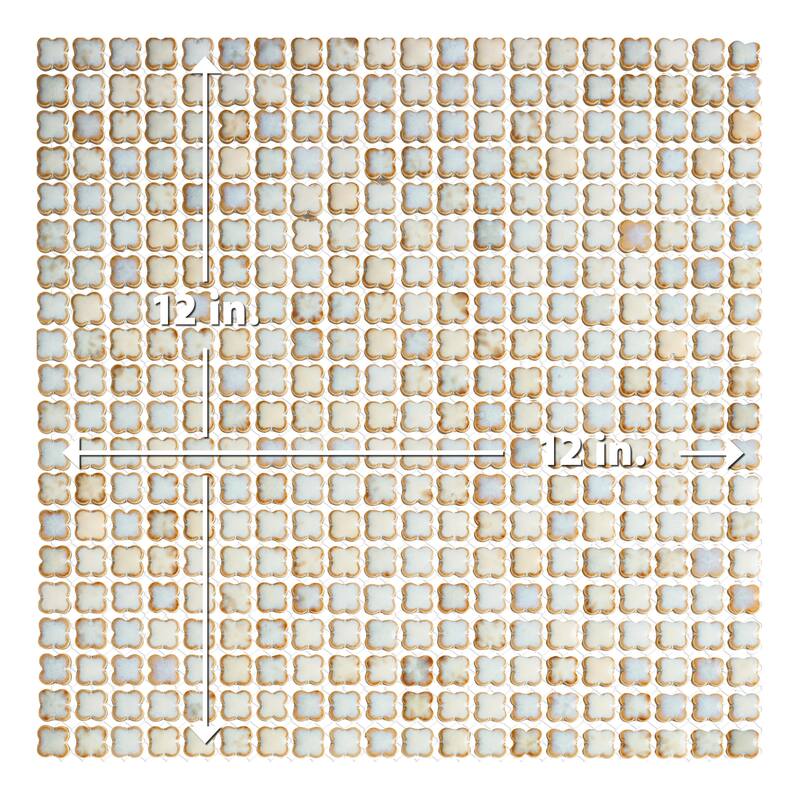 Merola Tile Fioretti Glossy Beige 12" x 12" Porcelain Floor and Wall Tile