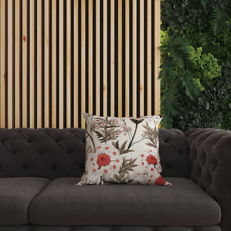 Brown And Red Millefolium Harmony Indoor/Outdoor Throw Pillow Zipper