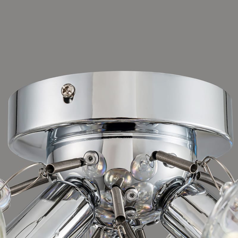 Starsky 3-Light 17in. Contemporary Glass Bubble Semi Flush Mount
