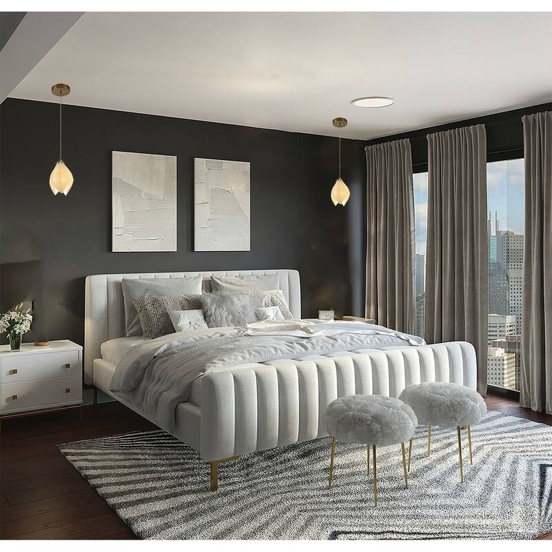 1-Light Bronze Single Pendant With A Cream Ceramic Flower