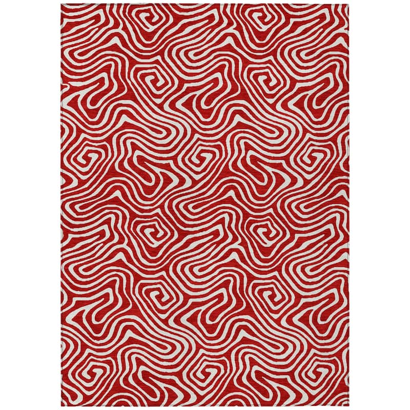 HomeRoots Abstract Transitional Rectangle Outdoor Rug
