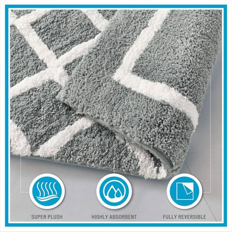 Reversible High Pile Tufted Bath Rug For Bath Room