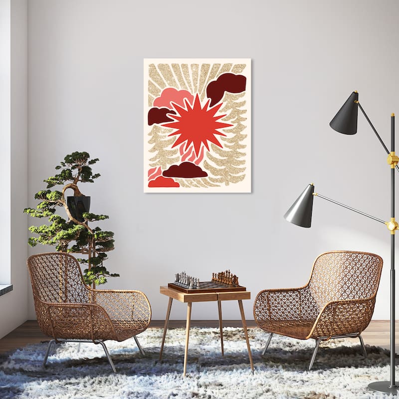 Wynwood Studio Canvas Holiday and Seasonal Sun Star Shines Gold Glam Wall Art Canvas Print - 30 x 36