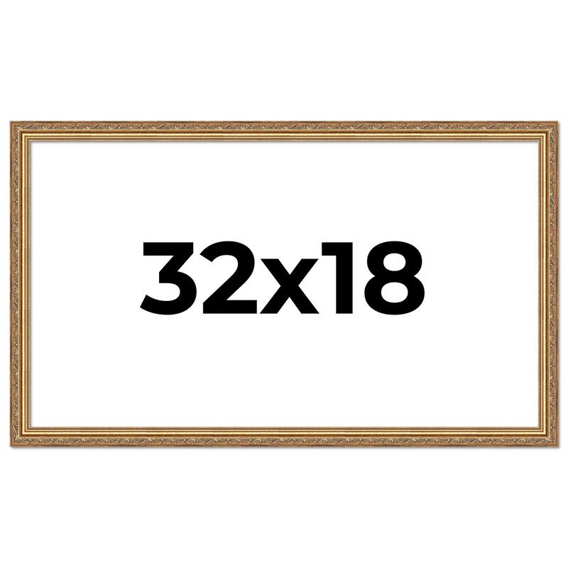 32x18 Frame Red Solid Wood Picture Frame Width 1.75 Inches | Interior Frame Depth 1 13/16 Inches