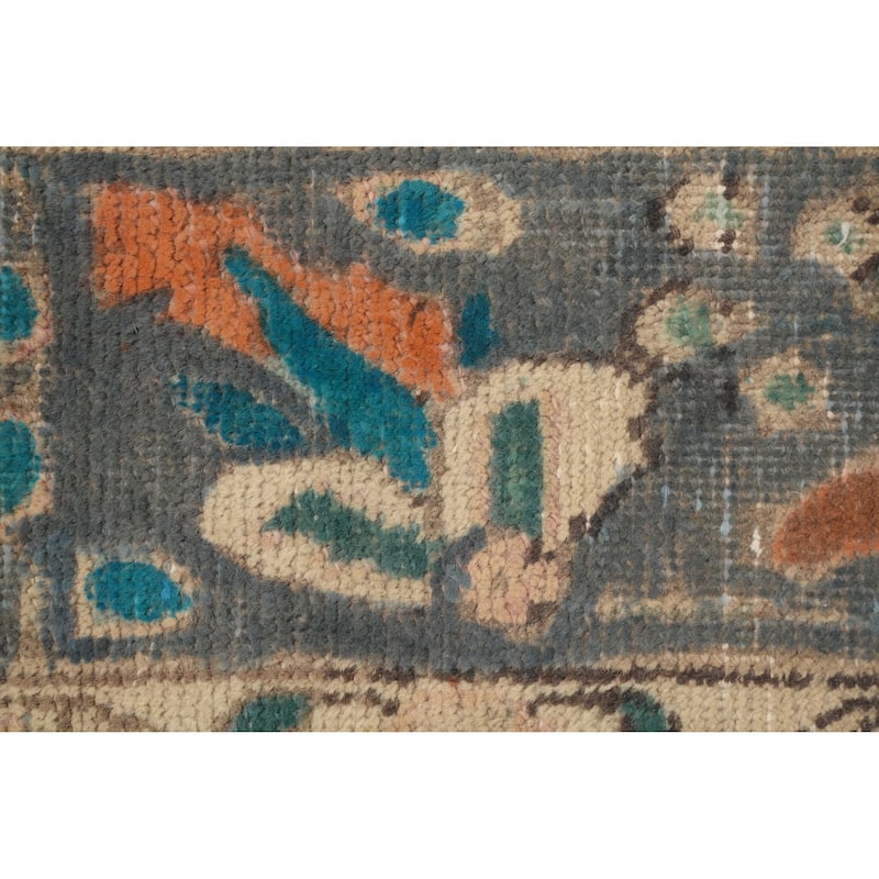 Hand Knotted Oriental 100% Wool Carpet Traditional Floral Navy Blue & Blues Tabriz Area Rug - 6' 4'' X 4' 8''