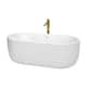 Option White / Shiny White Trim / Brushed Gold Faucet