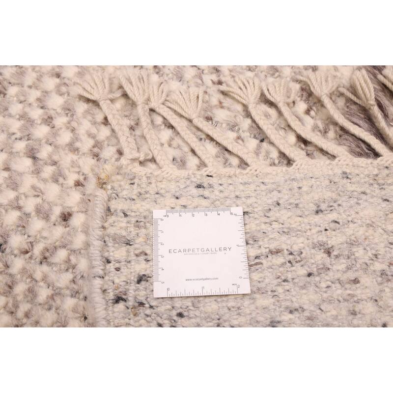 ECARPETGALLERY Hand-knotted Looma Light Grey Wool Rug - 8'0 x 10'3