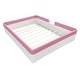 preview thumbnail 45 of 48, Upholstered Floor Bed Fence Bed Slat Platform Bed with Fence and Second Level Ladder, Anti-collision Frame for Kids Toddler
