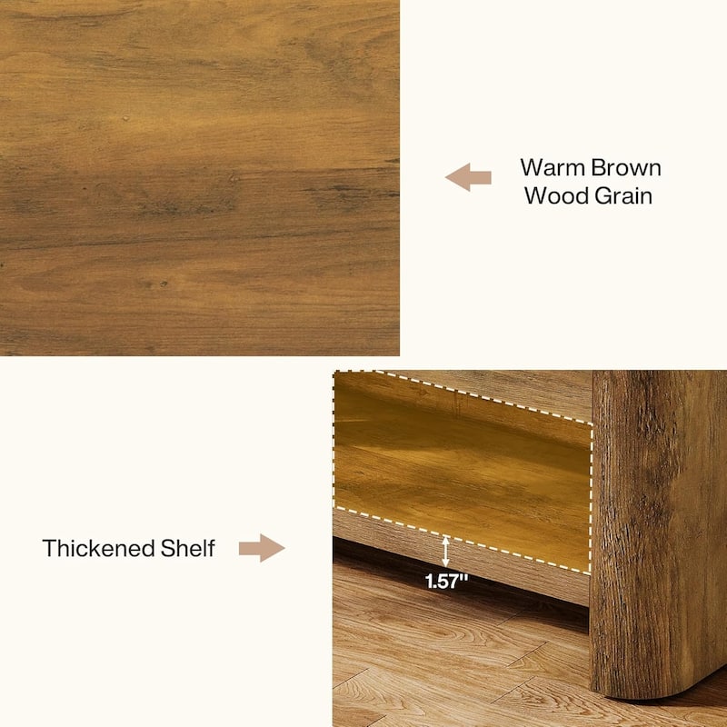 TV Stand for 55 Inch TV, 53" Entertainment Center with 2-Tier Open Shelf - 53" W x 13.8" D x 17.7" H