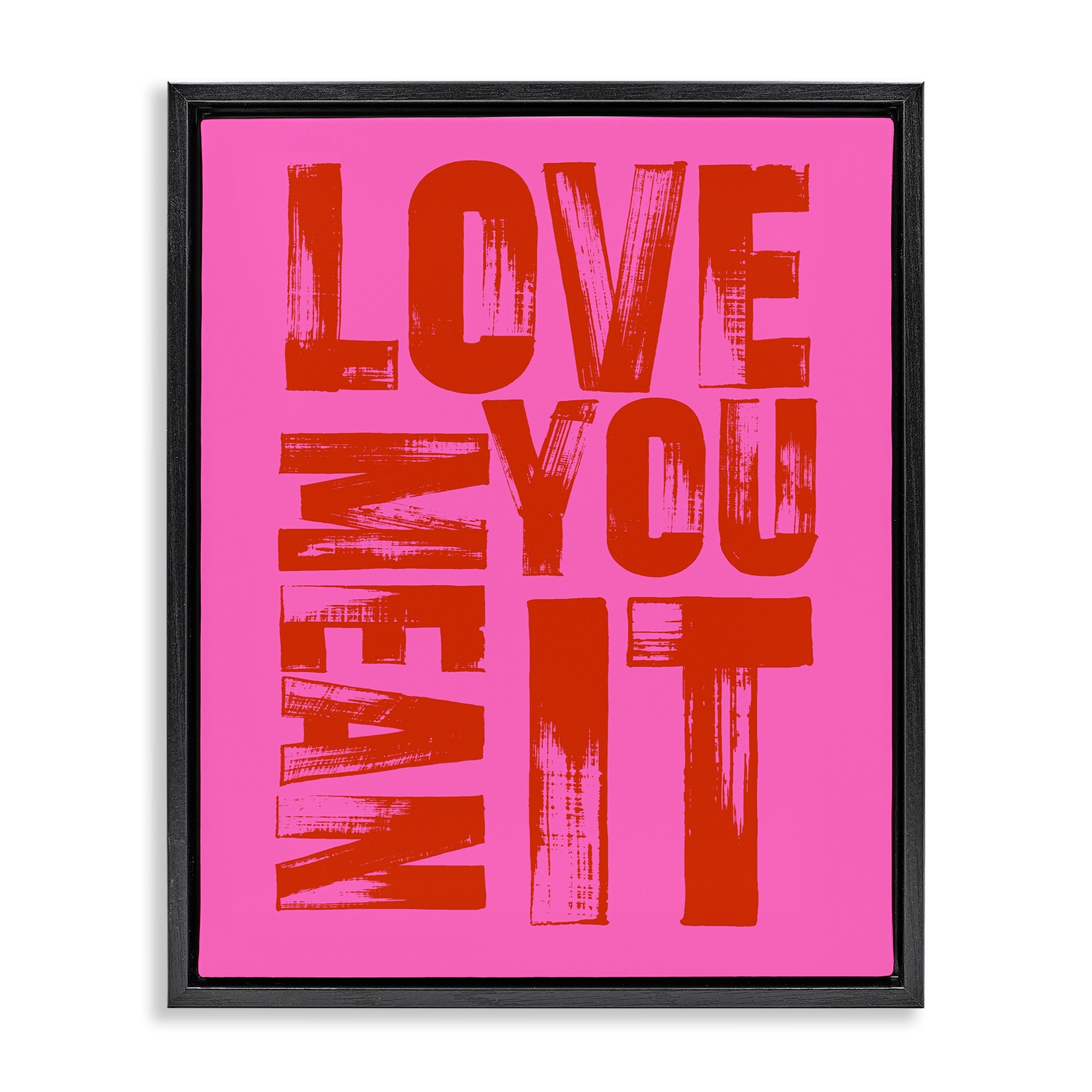 Stupell Bold Love You Mean It Framed Floater Canvas Wall Art Design By House of Lulu
