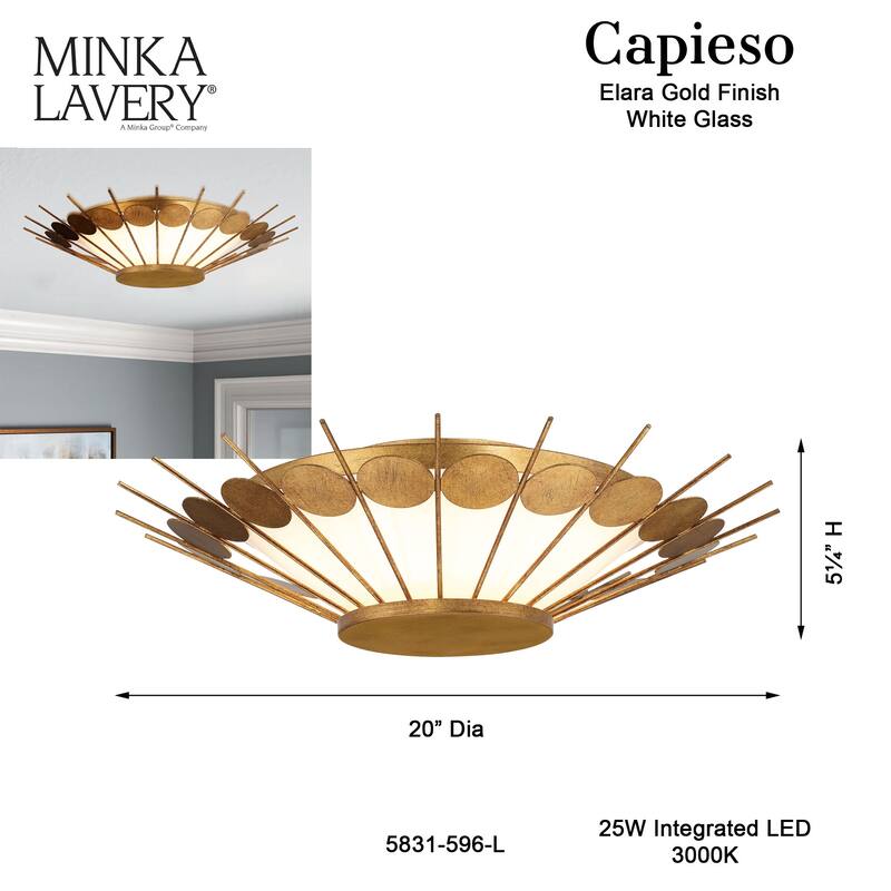Minka Lavery 5831-L Capieso 20" Wide LED Flush Mount Ceiling Fixture