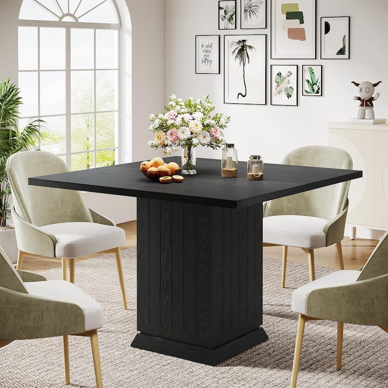 Modern Small Wood Square Dining Table for 4 People