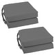 preview thumbnail 77 of 79, 16-inch Square Indoor Twill Chair Cushions (Set of 2 or 4) - 16 x 16 Set of 4 - Steel Grey