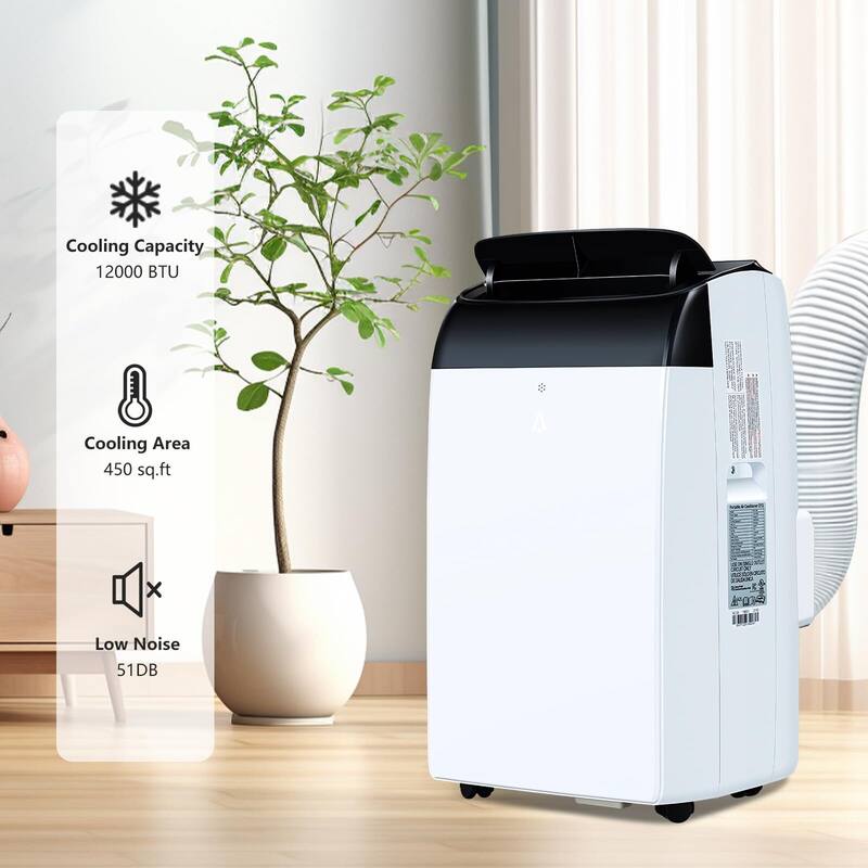 12,000 BTU Portable Air Conditioners, Portable AC for Room up to 550 Sq. Ft., 3-in-1 AC Unit