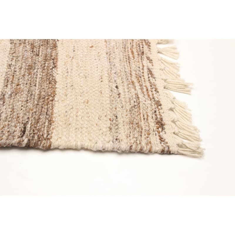 ECARPETGALLERY Flat-Weave Ankara FW Beige Wool Kilim - 5'8 x 7'5