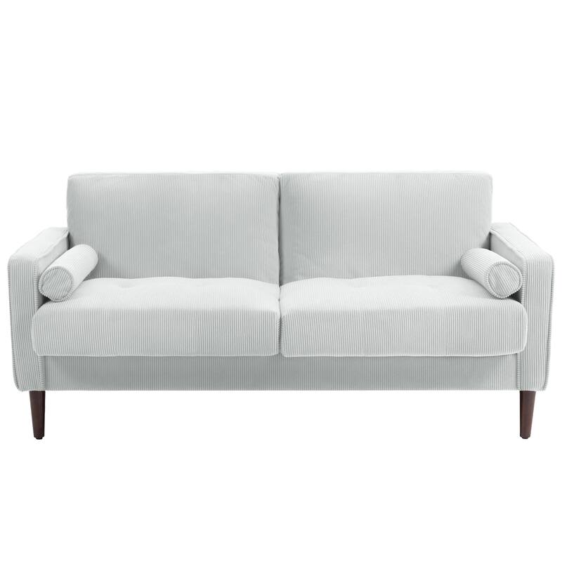Corduroy 61.9" Loveseat Sofa Square Armrests