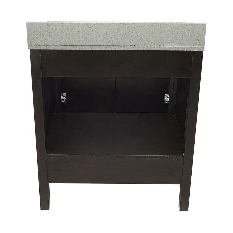 Nevado 31" Bathroom Vanity in Espresso with Quartz Stone Vanity Top Sink w/ Backsplash in Galaxy White Single Hole