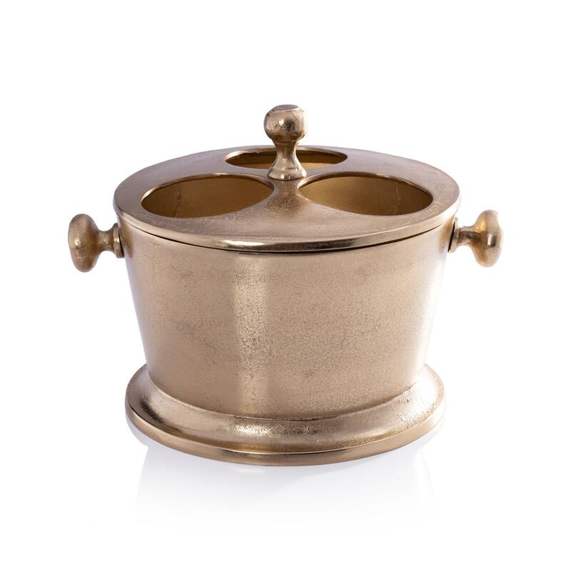 Serrano Metal Bottle Wine Holder - Gold - 3-Bottle Holder