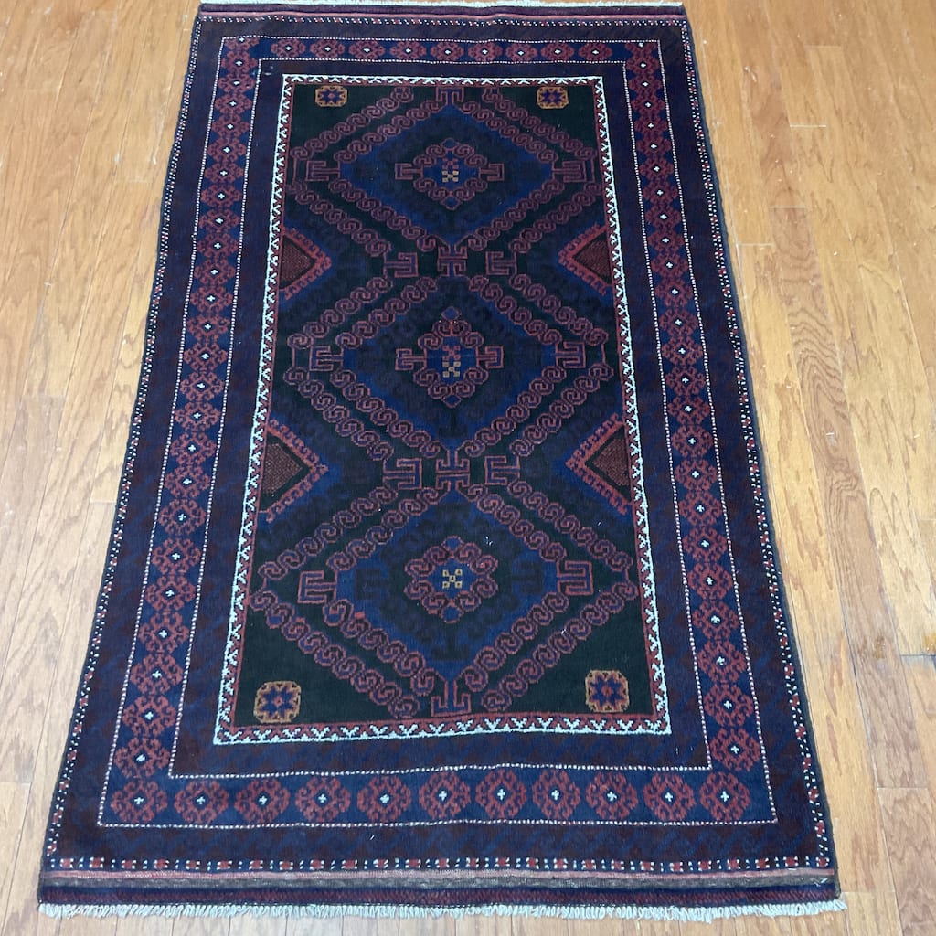 HERAT ORIENTAL Handmade Balouchi Wool Rug - 3'7" x 6'2"