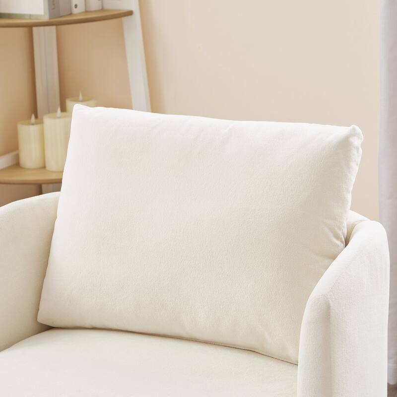 Swivel Chair for Living Room, 29.9" Accent Armchair with Removable Backrest Upholstered Swivel Sofa Chair for Office