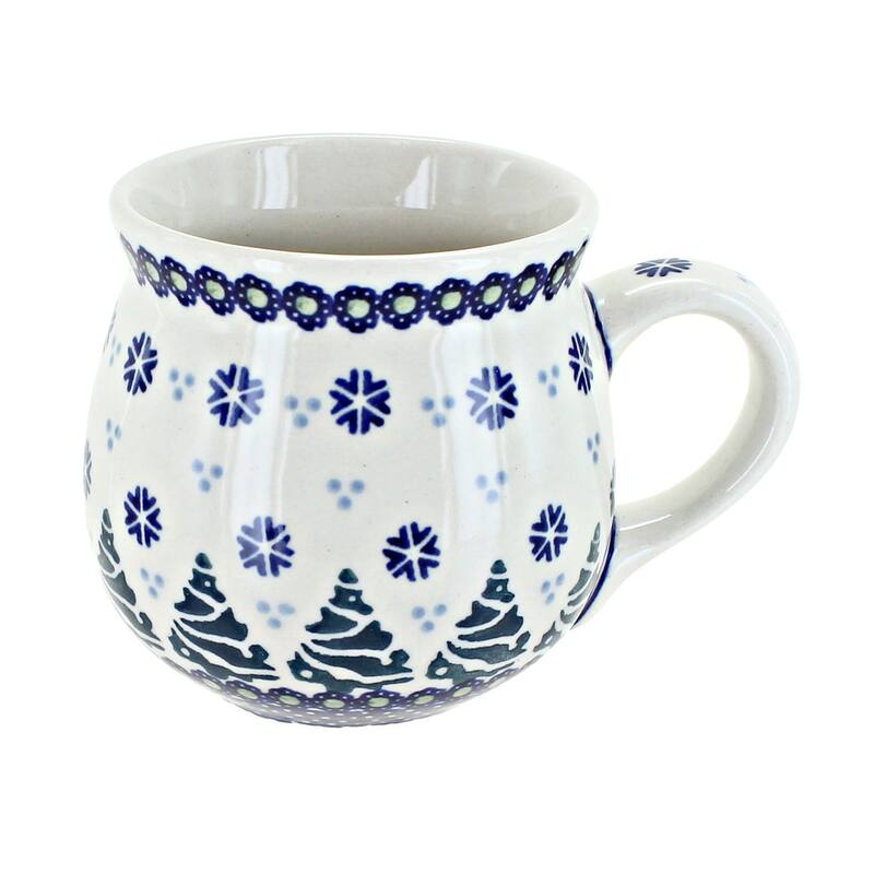 Blue Rose Polish Pottery K090 Manufaktura Bubble Mug - Festive Fir