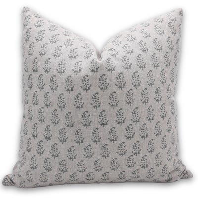 Linen Handmade Block print pillow Cover- Patjhad