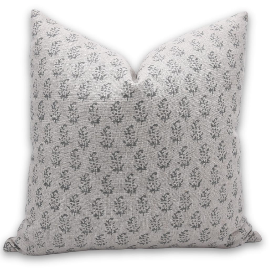 Linen Handmade Block print pillow Cover- Patjhad