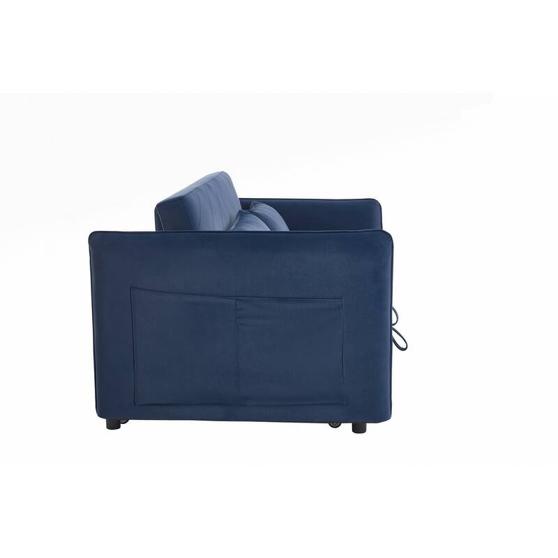 55" Velvet Small Loveseat Lounge Couches with 2 Pillows and Reclining Backrest - 2 Seat