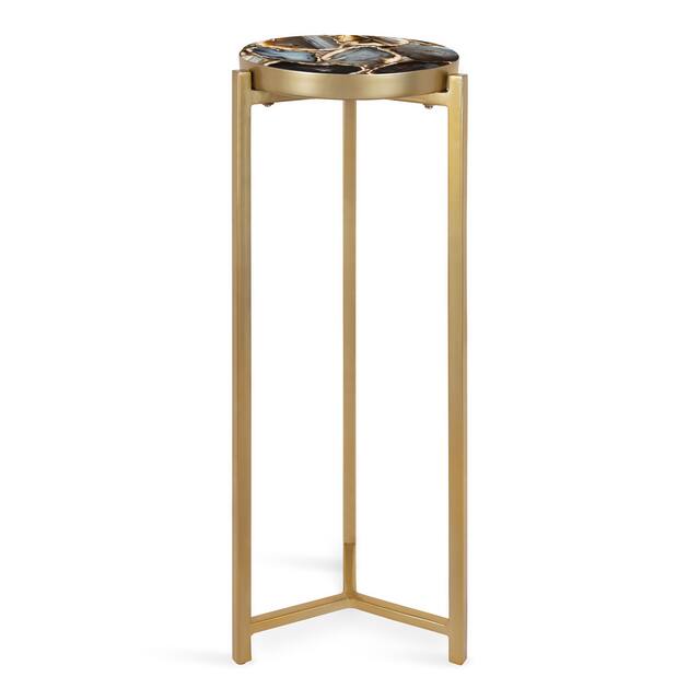 Kate and Laurel Aguilar Glam Drink Table - 8x8x23 - Gold/Black