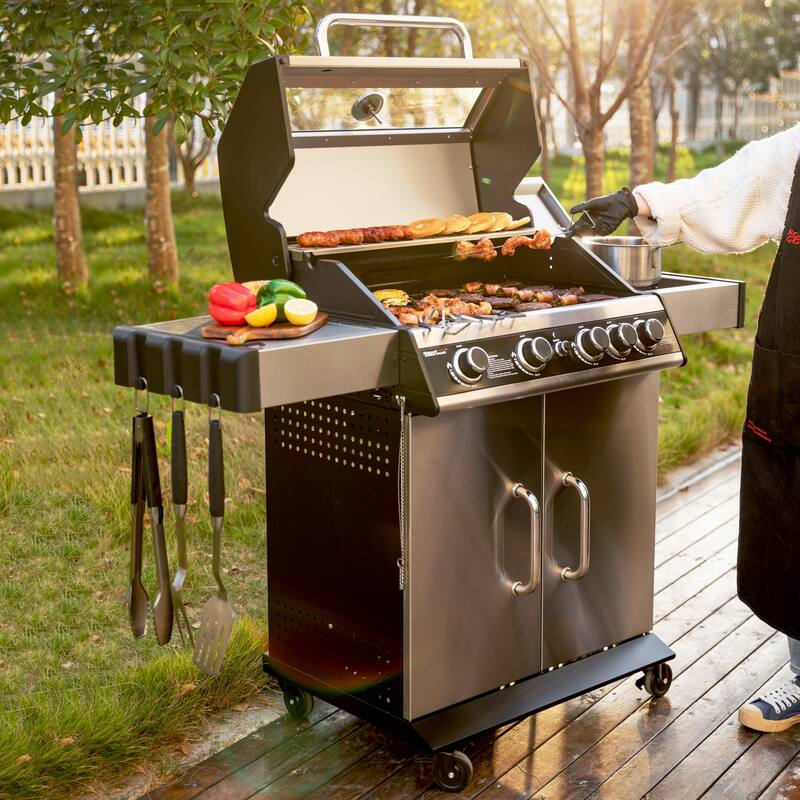 Royal Gourmet 4-Burner Stainless Steel Gas Grill with Side Burner