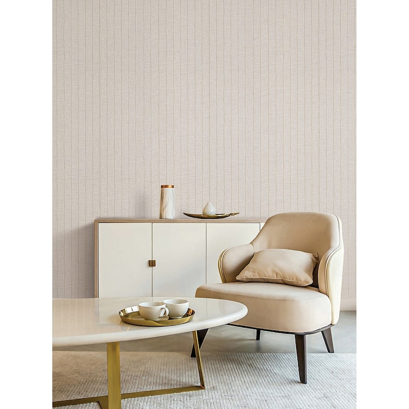 York Wallcoverings Cording Stripe Pearl Wallpaper